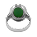 Precioso anillo de plata de piedras preciosas 925 de Chrysoprase